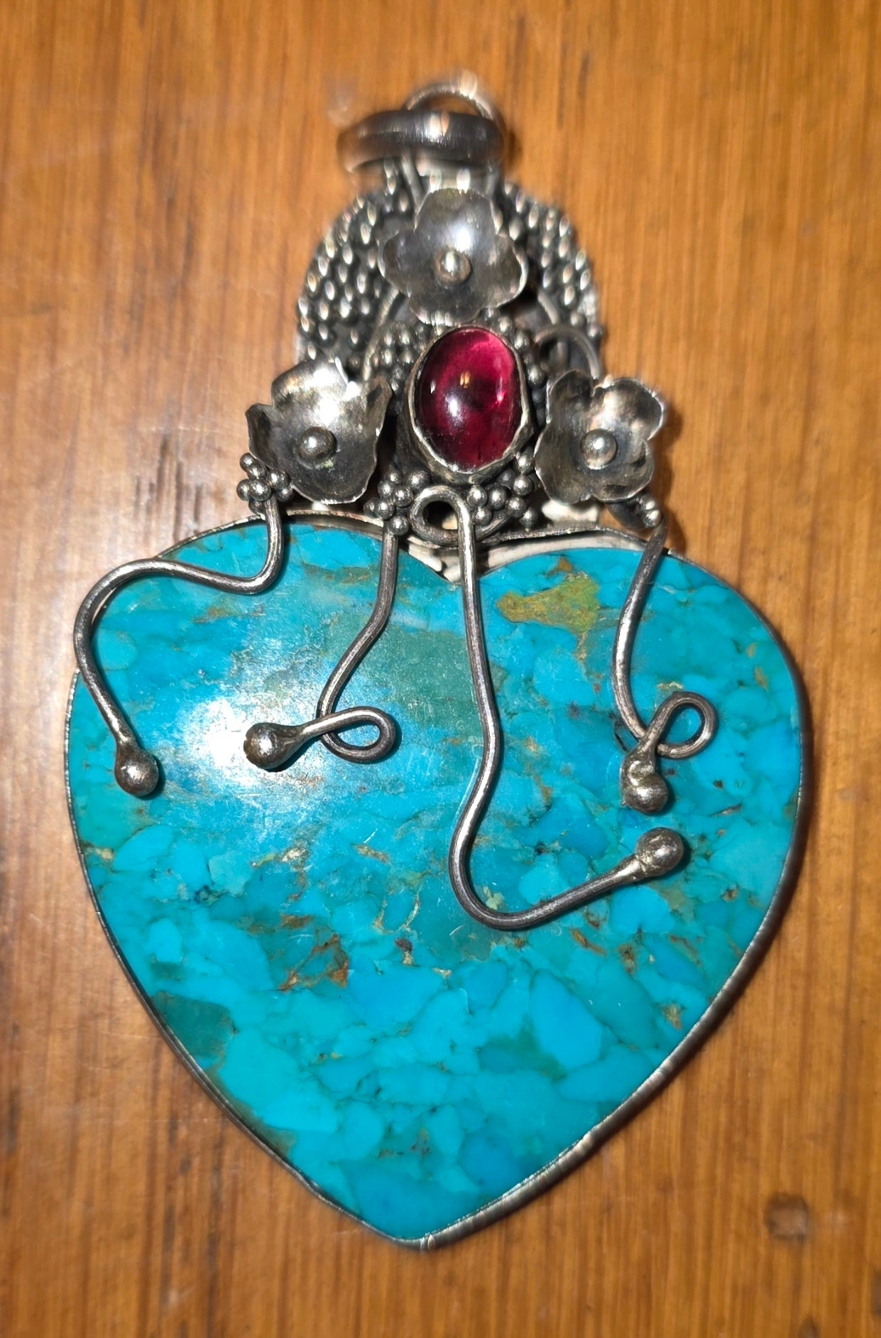 Sterling Silver Turquoise Heart Pendant