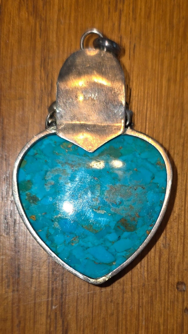 Sterling Silver Turquoise Heart Pendant