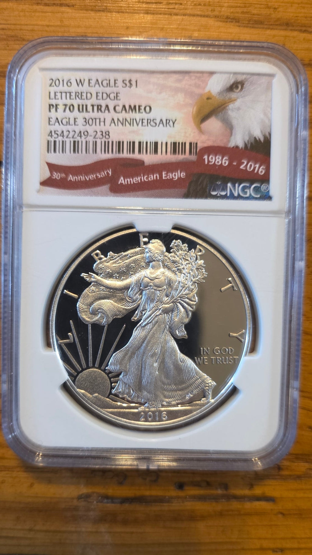 2016-W Silver Eagle NGC PF70 Ultra Cameo, 30th Anniversary