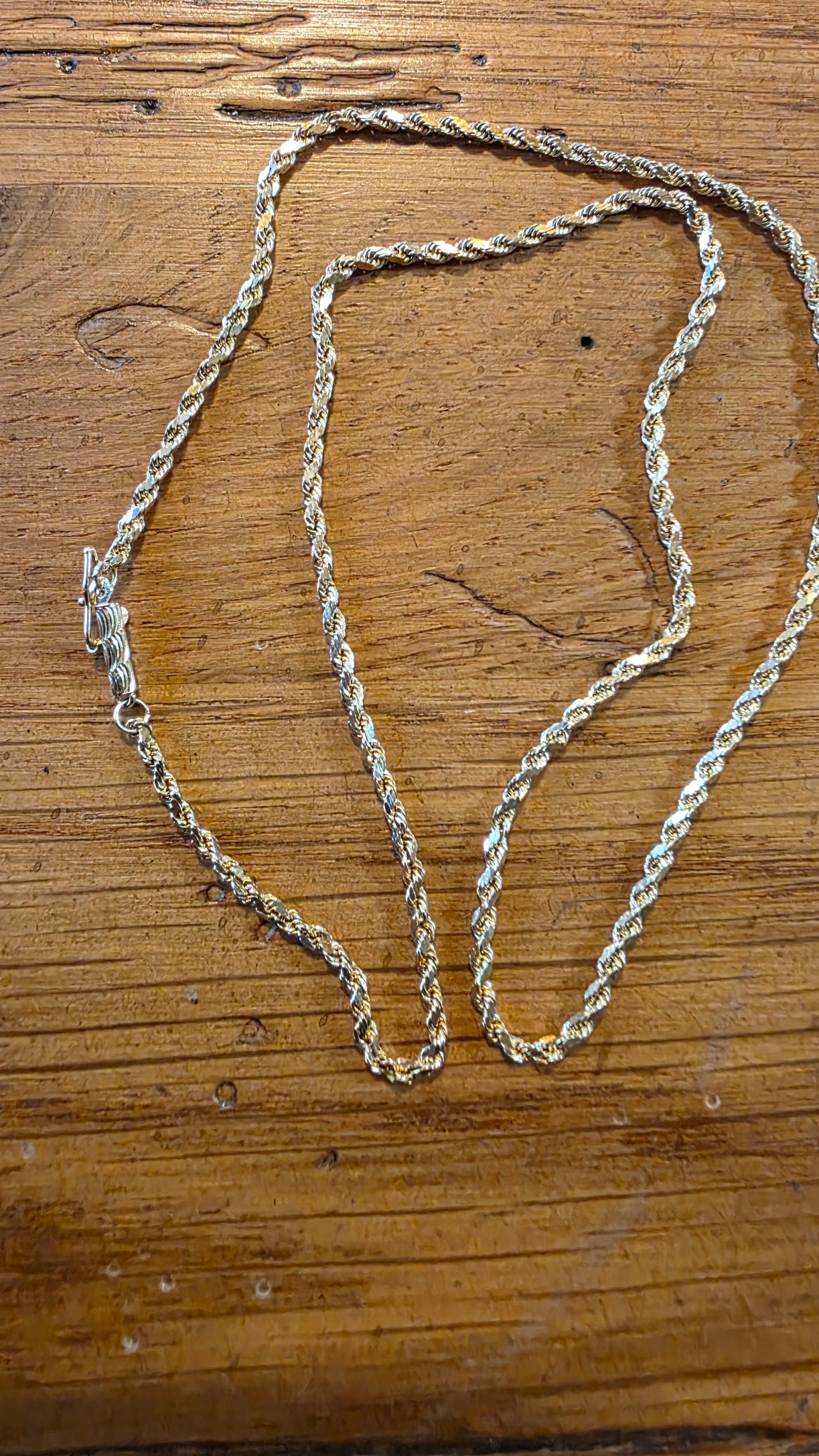 14K Yellow Gold Rope Chain Necklace - 18 inch 3.3grams (Vintage)