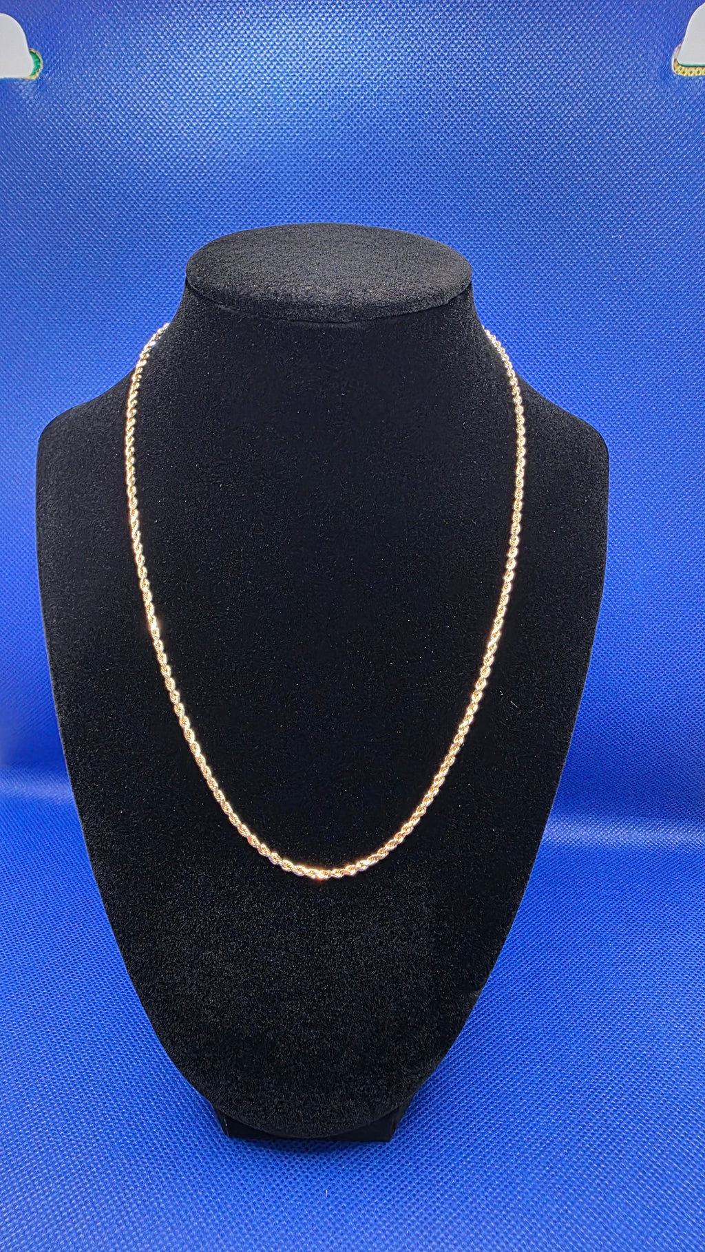 14K Yellow Gold Rope Chain Necklace - 18 inch 3.3grams (Vintage)