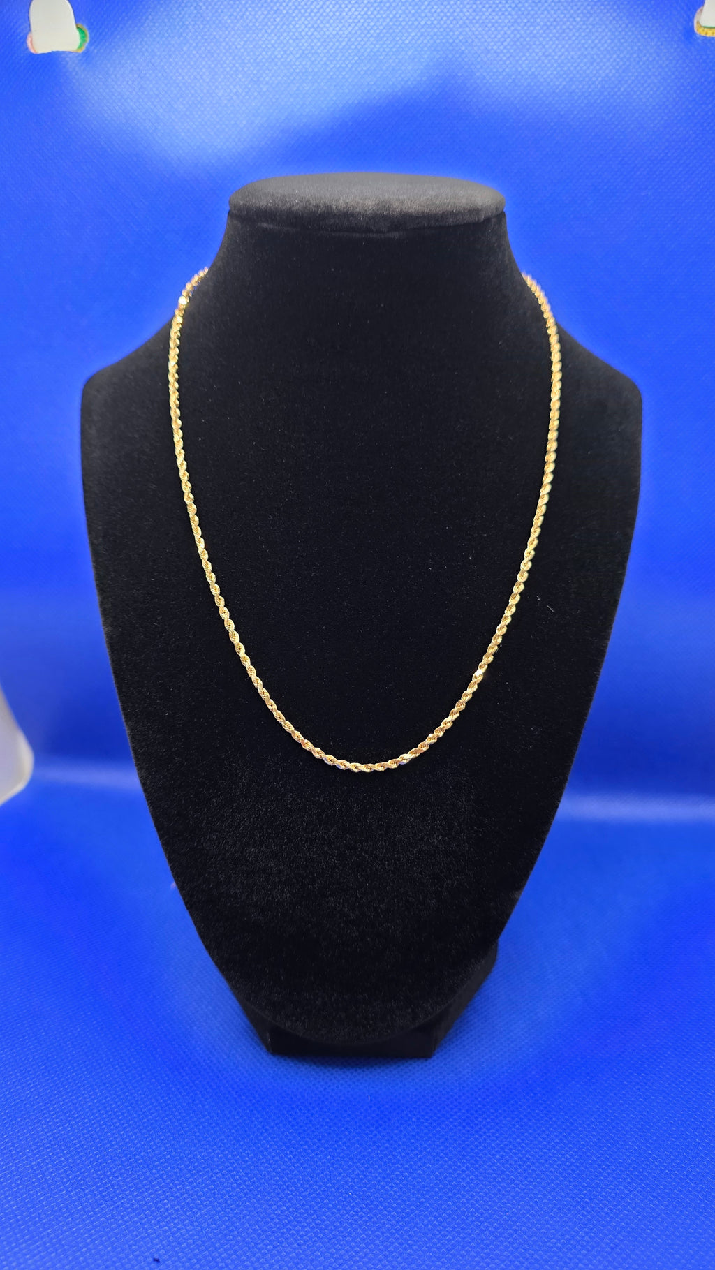 14K Yellow Gold Rope Chain Necklace - 18 inch 3.3grams (Vintage)