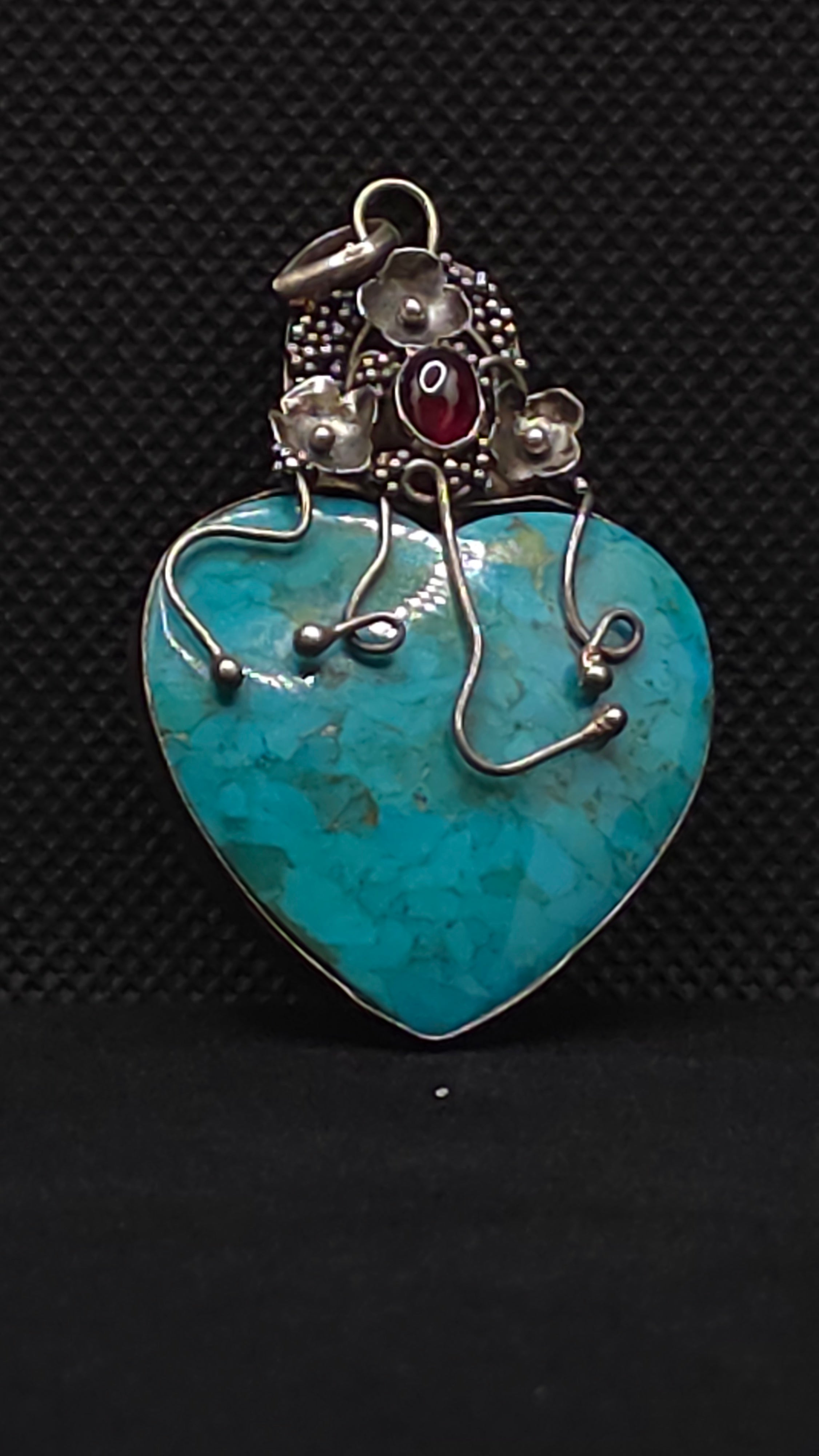 Sterling Silver Turquoise Heart Pendant